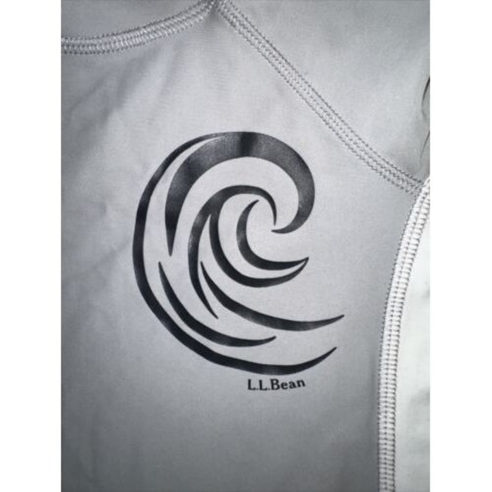 LL Bean Rash Guard Swim 3/4 Sleeve‎ Or Long Sleeve Shirt Youth size 5-6 Gray